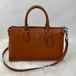 Coach Georgia Satchel Bag Crossbody In Smooth grain Leather CBM11 Gold/Tan NWT